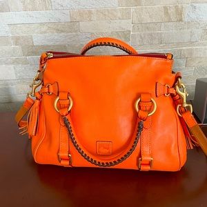 Dooney and Bourke Medium Florentine Satchel (Orange). Like new condition.